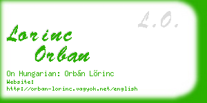 lorinc orban business card